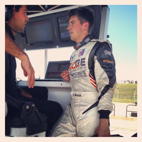 Colin Braun and Travis in Pit Lane